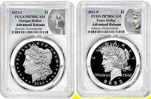 2023 モーガン&ピース ダラー PCGS PR 70 アドバンスリリース 2コインセット MORGAN LABEL