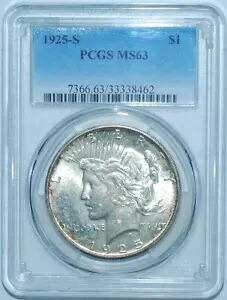 1925 S PCGS MS63 VAM-3 ダブルウィングピースシルバーダラー|WORLD RESOURCE【KING店】