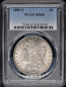 1889-S $1 モルガン ドル PCGS MS62|WORLD RESOURCE【KING店】
