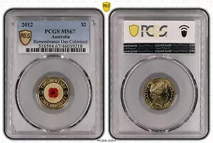 レギュラー ストライク 2012 レッド ポピー $2 コイン PCGS MS67 ジェム Unc #9218
