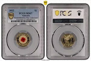 オーストラリア 2012 $2 (通常ストライク) レッド ポピー PCGS MS67 #0233