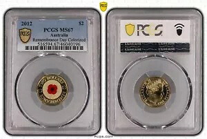 オーストラリア 2012 $2 (通常ストライク) レッド ポピー PCGS MS67 #0196