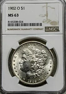1902-O $1 モルガン 90% シルバー ダラー MS63 NGC
