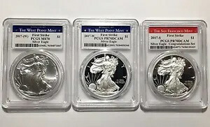 2017 W S PCGS PR MS 70 FS 1oz シルバー イーグル $1 プルーフ BU おめでとうセット