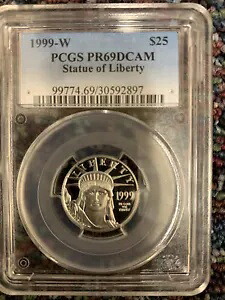 1999W $25-1/4オンスプラチナ イーグル PCGS PR69 ディープ カメオ