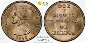 1940 パナマ 2 1/2 C PCGS MS67 トップ ポップ｜WORLD RESOURCE【KING店】