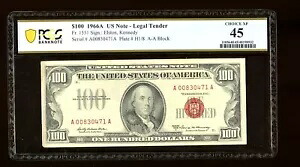 DBR 1966-A $100 法定神父1551 PCGS-B 45 シリアル A00830471A|WORLD RESOURCE【KING店】