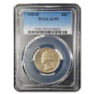 1932-D ワシントン クォーター AU-55 PCGS|WORLD RESOURCE【KING店】
