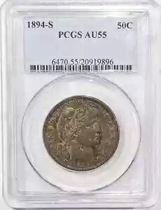 1894年 S バーバー ハーフダラー PCGS AU-55|WORLD RESOURCE【KING店】