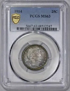 1914 バーバー 25c クォーター PCGS MS 63 213,400円