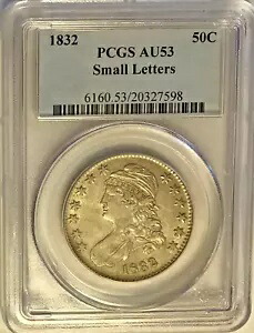 1832 キャップ付きバスト シルバー ハーフダラー、小さな文字 - AU 53 (PCGS)｜WORLD RESOURCE【KING店】