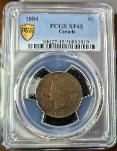 1884年カナダの1セント硬貨。 XF45 PCGS グレード Obv.#1 EB#354|WORLD RESOURCE【KING店】