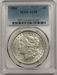 1901 モルガン ドル シルバー $1 AU 53 PCGS