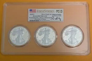 2018-S $1 シルバー イーグルス (3 コイン ロケーション セット) PCGS PR70 DCAM エドモンド モイ FDI｜WORLD RESOURCE【KING店】