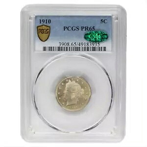 1910 リバティ V ニッケル、5C PCGS PR 65