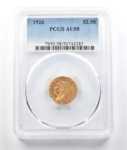 1926年 $2.50 インディアンヘッド ゴールド クォーター イーグル AU58 PCGS *0414