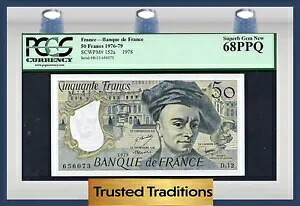 TT PK 152a 1976-79 フランス 50 フラン PCGS 68 PPQ 素晴らしい宝石 新品 細かいものはありません｜WORLD RESOURCE【KING店】 245,850円