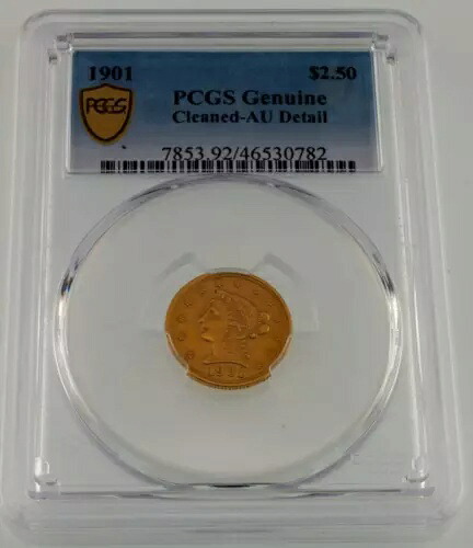 1901 ゴールド リバティ $2.50 クォーター イーグル PCGS により AU としてグレーディングされました 詳細|WORLD RESOURCE【KING店】