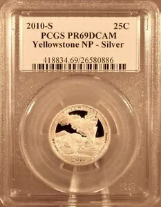 グレード付き 2010-S シルバー プルーフ クォーター 20 個 - イエローストーン 10 個とヨセミテ 10 個のロット