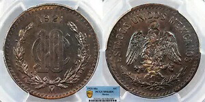 メキシコ 1921-Mo 10 センタボス PCGS MS-64 BN