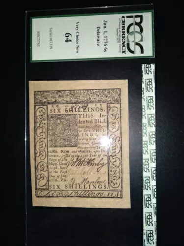 1776 デレウェア植民地法案 PCGS - 64