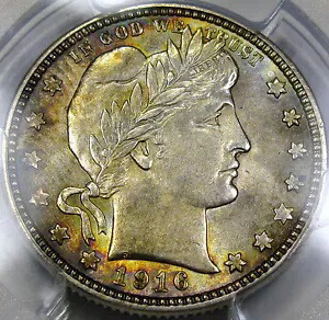 1916-D Barber Quarter Choice BU PCGS MS-63... きれいな色、スーパー PQ、とても素敵です !!!