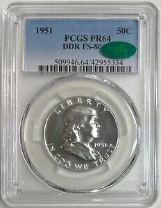 1951 フランクリン ハーフダラー PCGS PR64 DDR FS-801 CAC シルバー プルーフ バラエティ コイン 50C｜WORLD RESOURCE【KING店】