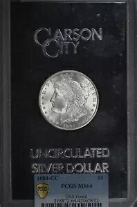 1884-CC GSA モルガン ドル PCGS MS-64 オリジナル ボックス & カード付き