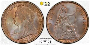 1899 1D ワン ペニー UK ドレープ バスト S-3961 PCGS MS63BN レインボー トーンの非常識な例｜WORLD RESOURCE【KING店】