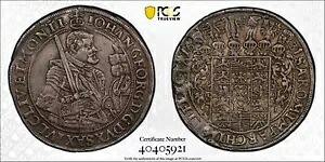 ドイツ ザクセン州 1631-HI ヨハン ゲオルク I ターラー、Dav-7601 PCGS XF 45｜WORLD RESOURCE【KING店】
