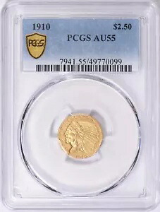 1910 インディアン ヘッド $2.5 クォーター イーグル ゴールド PCGS AU55|WORLD RESOURCE【KING店】