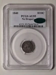 1840 H10C カーテンなしリバティ着席ハーフダイム PCGS AU55 (CAC)｜WORLD RESOURCE【KING店】 224,400円