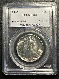 1942 プルーフ ウォーキング リバティ ハーフダラー - PCGS PR64 素敵なミラー美しいプルーフ｜WORLD RESOURCE【KING店】