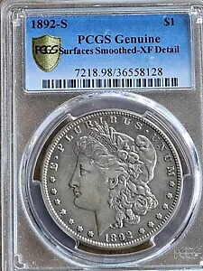 1892-S モーガン シルバー ドル PCGS 本物の表面 滑らかな XF ディテール｜WORLD RESOURCE【KING店】