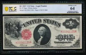 AC Fr 37 1917 $1 法定通貨 PCGS 64 未流通!!!｜WORLD RESOURCE【KING店】