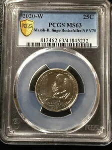 PCGS MS63 2020W マーシュ・ビリングス・ロックフェラー NP V75。ダイチップミントエラーがあります。|WORLD RESOURCE【KING店】