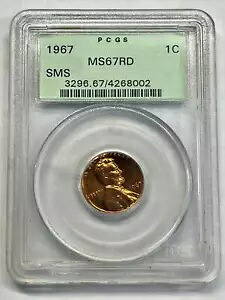 1967 P スモール セント リンカーン、メモリアル リバース PCGS MS-67 RD SMS|WORLD RESOURCE【KING店】