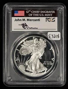 1995-P 1 オンス シルバー アメリカン イーグル PQ プルーフ - メルカンティ - PCGS PR 70 DCAM - E3218｜WORLD RESOURCE【KING店】