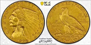 1925-D $2.50 インド金貨 PCGS ゴールド シールド AU58