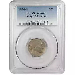 1924 S インディアン ヘッド バッファロー ニッケル XF 詳細 PCGS SKU:IPC7371