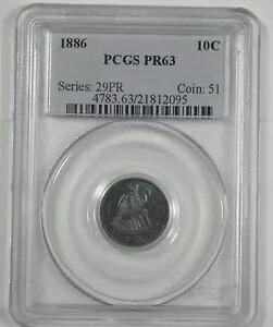 1886 リバティ シーテッド ダイム 認定 PCGS プルーフ 63 シルバー 10c|WORLD RESOURCE【KING店】
