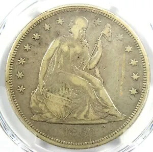 1860-O 着席リバティ シルバー 1 ドル コイン - 認定 PCGS VF ディテール - レア