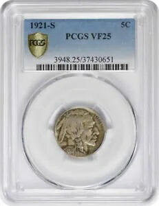 1921-S バッファロー ニッケル VF25 PCGS 212,850円