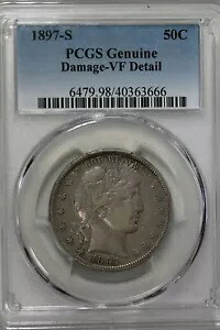 1897 S 50C PCGS 純正ダメージ VF 詳細 理容師 ハーフダラー 50 セント、0.50｜WORLD RESOURCE【KING店】