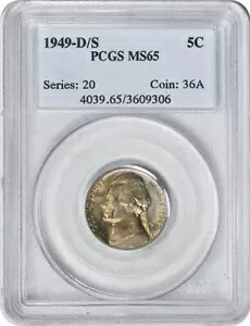 1949-D/S ジェファーソン ニッケル MS65 PCGS|WORLD RESOURCE【KING店】