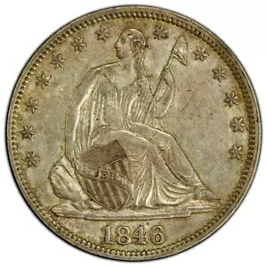 1846 着席ハーフダラー 50c ミディアムデイト ~ 未流通 53 に関する素晴らしい PCGS