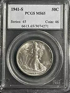 1941 S ハーフダラー リバティ ウォーキング PCGS MS-65