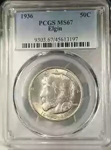 1936 P エルギン記念ハーフダラー PCGS MS-67
