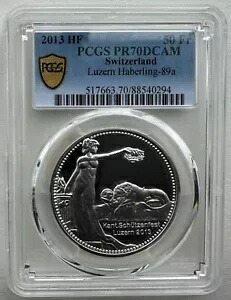 PCGS PR70 スイス 2013 ルツェルン ハーバリング射撃祭 銀貨 S50F