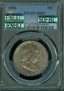1956 フランクリン ハーフダラー PCGS MS67 MAC 90FBL 最高級レジストリー MAC RNBO *